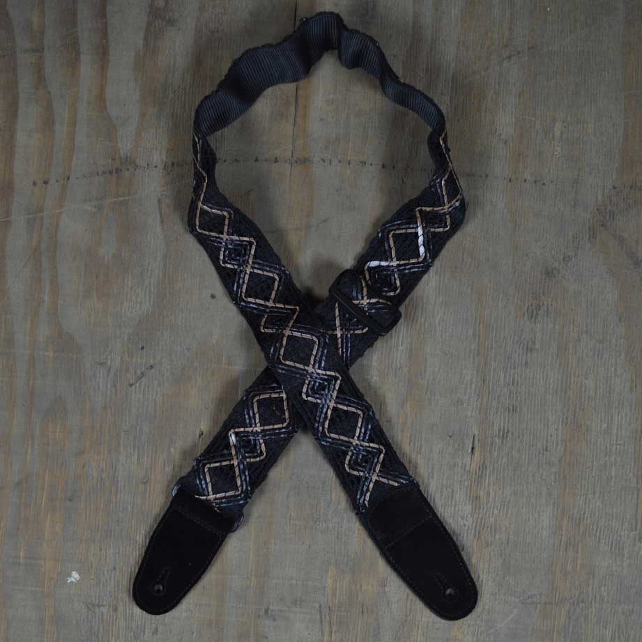 Colonial Leather Black Lacing and Suede Guitar Strap-Colonial Leather-Infinite Music