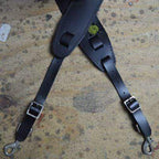 Colonial Leather Black Leather Banjo Cradle with Hooks-Colonial Leather-Infinite Music