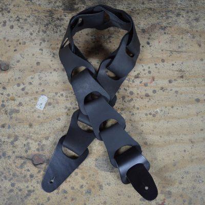 Colonial Leather Black Link Leather Guitar Strap-Colonial Leather-Infinite Music