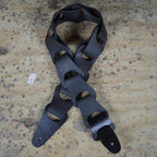 Colonial Leather Black Link Leather Guitar Strap-Colonial Leather-Infinite Music