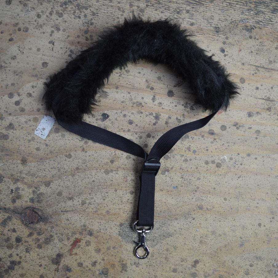 Colonial Leather Black Mottle Faux Fur Saxophone Strap-Colonial Leather-Infinite Music