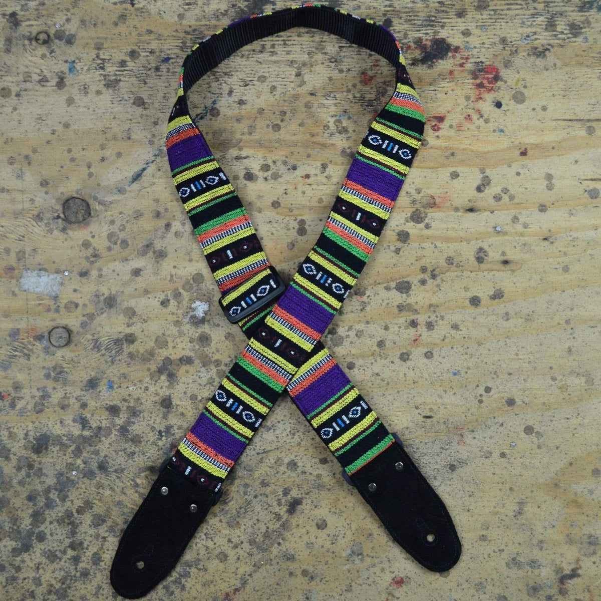 Colonial Leather Black Rasta Rag Guitar Strap-Colonial Leather-Infinite Music