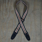Colonial Leather Black Striped Webbing Guitar Strap-Colonial Leather-Infinite Music