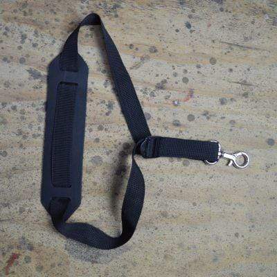 Colonial Leather Black Webbing Saxophone Strap with Leather Pad-Colonial Leather-Infinite Music