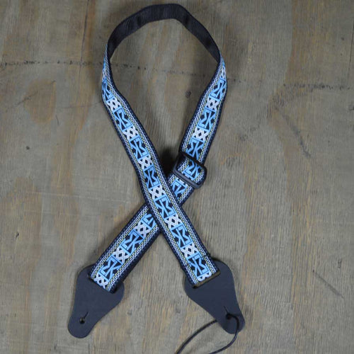 Colonial Leather Blue Aztec Jacquard Ukulele Strap-Colonial Leather-Infinite Music