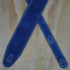 Colonial Leather Blue Double Suede Guitar Strap-Colonial Leather-Infinite Music