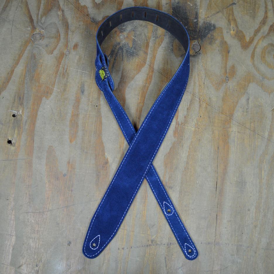 Colonial Leather Blue Double Suede Guitar Strap-Colonial Leather-Infinite Music
