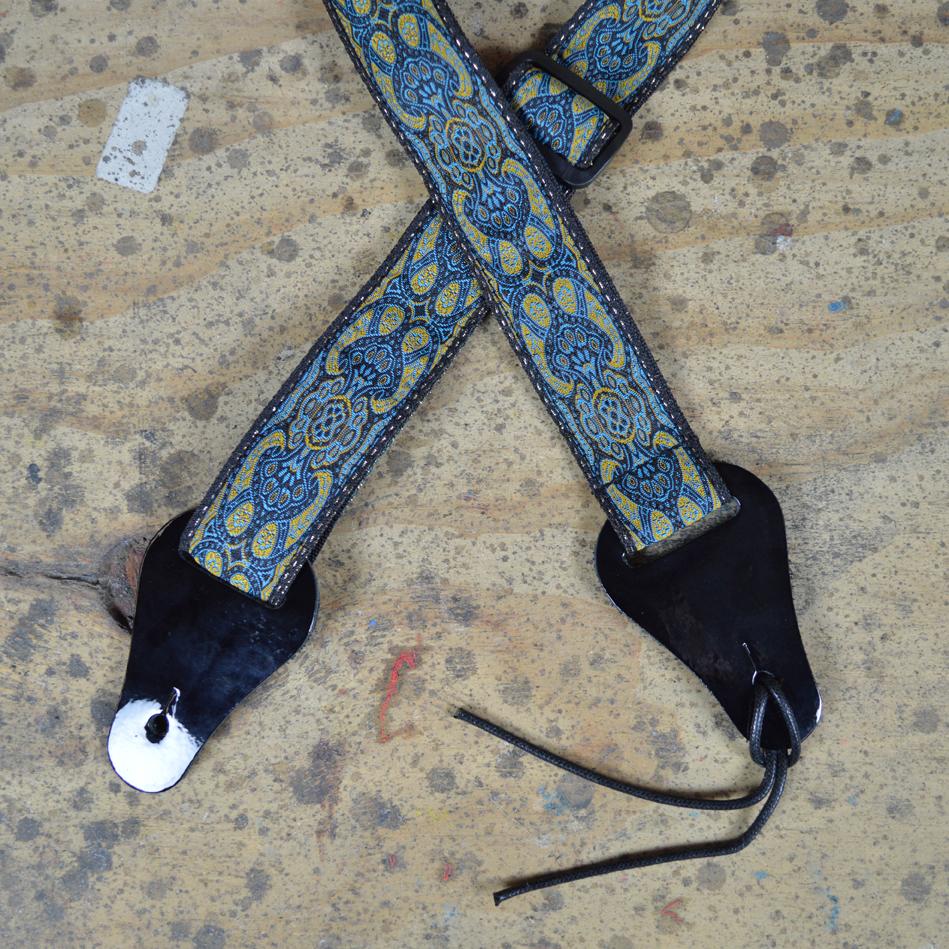 Colonial Leather Blue Jacquard Ukulele Strap-Colonial Leather-Infinite Music