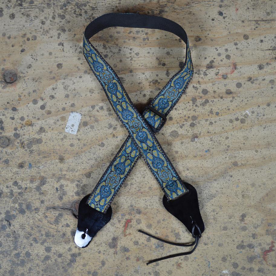 Colonial Leather Blue Jacquard Ukulele Strap-Colonial Leather-Infinite Music