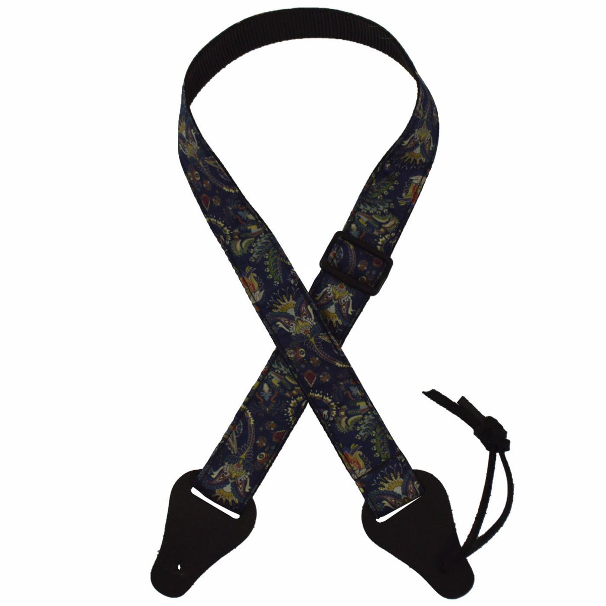 Colonial Leather Blue Paisley Rag Ukulele Strap-Colonial Leather-Infinite Music