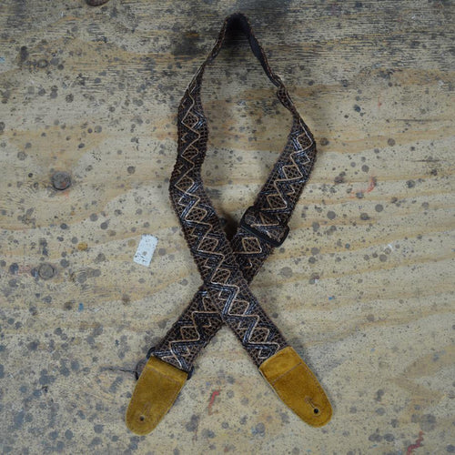 Colonial Leather Brown Lacing and Suede Guitar Strap-Colonial Leather-Infinite Music