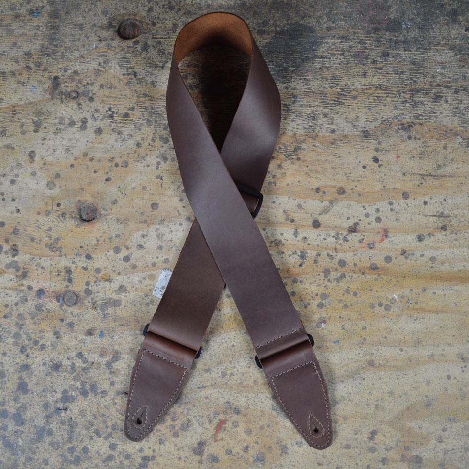 Colonial Leather Brown Soft Leather Slide Adjustable Guitar Strap-Colonial Leather-Infinite Music