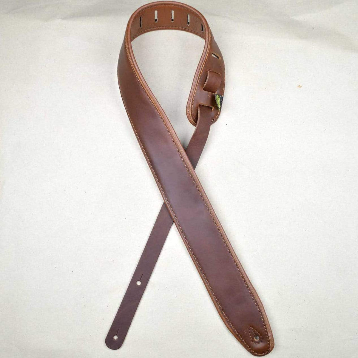 Colonial Leather Brown & Tan Padded Upholstery Leather Guitar Strap ...