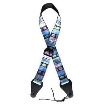Colonial Leather Candy Stripe Blue Jacquard Ukulele Strap-Colonial Leather-Infinite Music