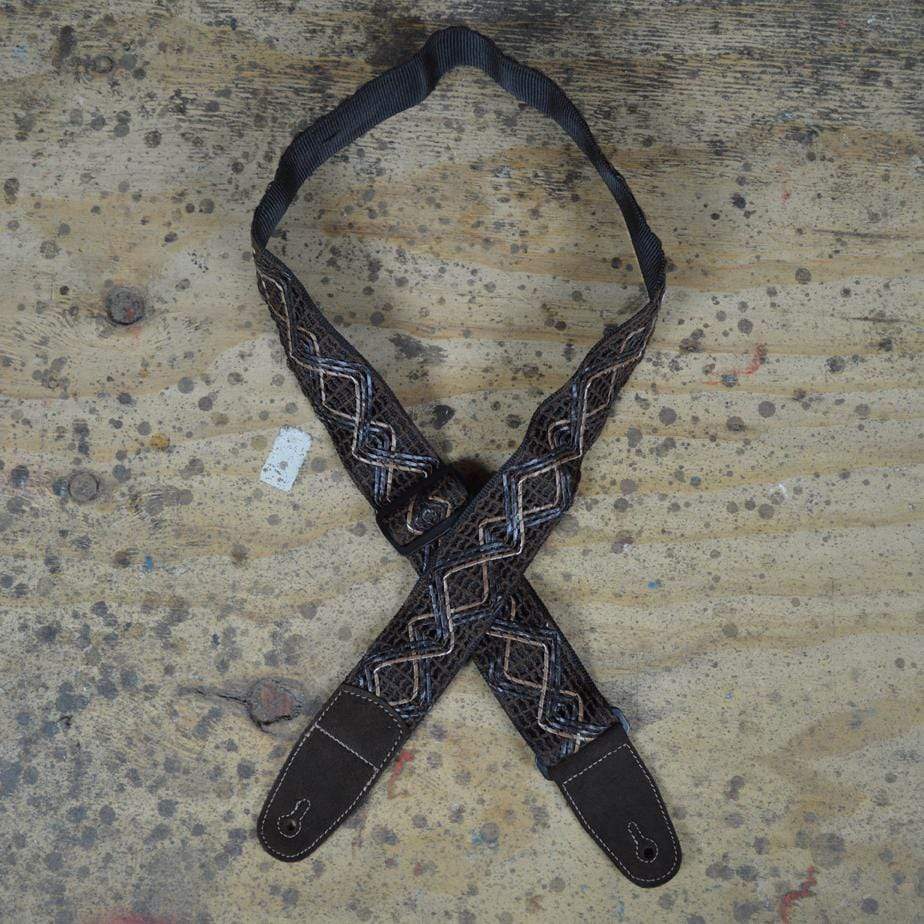 Colonial Leather Dark Brown/ Chocolate Lacing & Suede Guitar Strap-Colonial Leather-Infinite Music