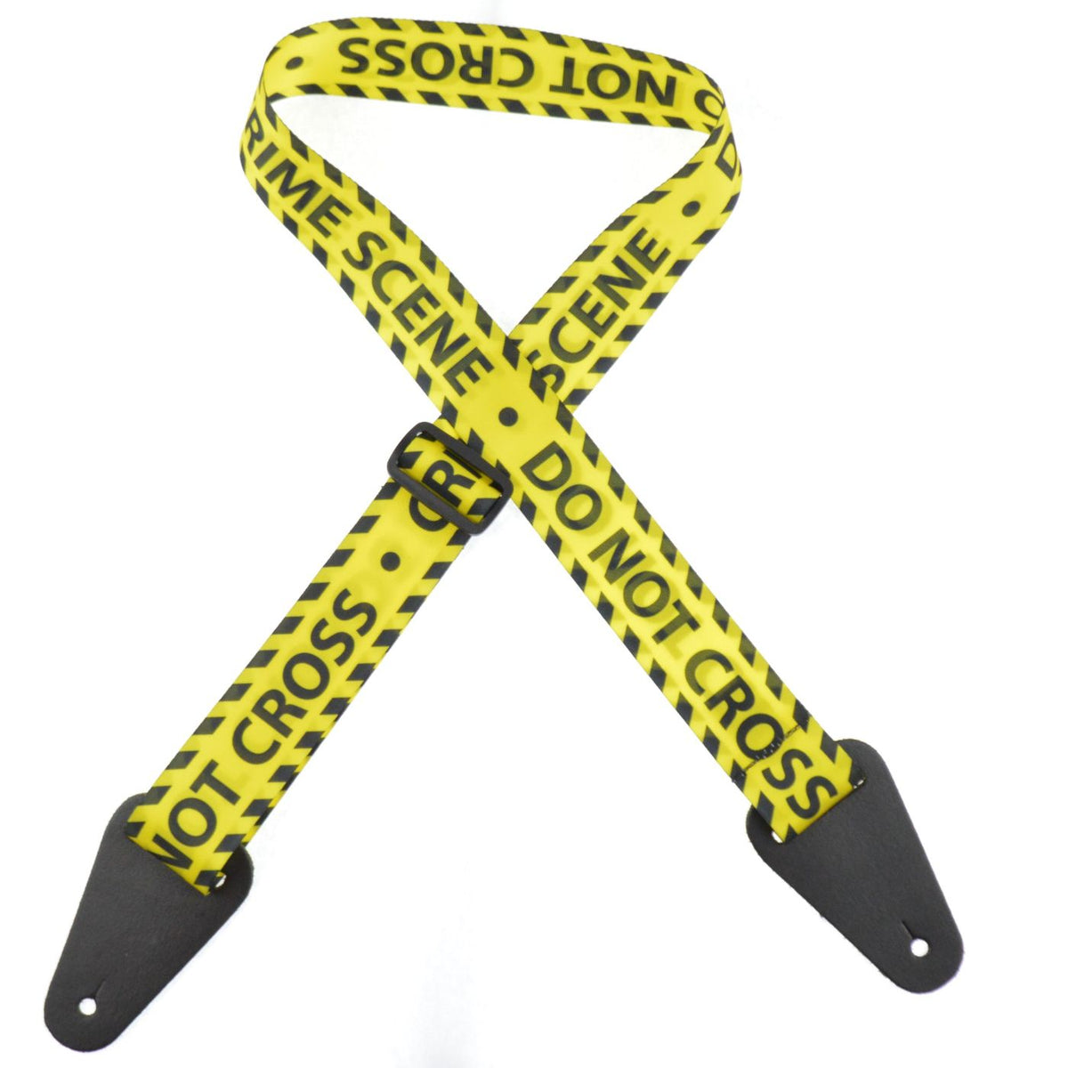 Colonial Leather Do Not Cross Printed Webbing Guitar Strap-Colonial Leather-Infinite Music