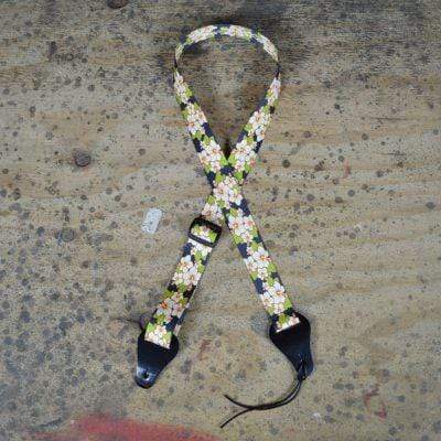 Colonial Leather Hibiscus Green Printed Webbing Ukulele Strap-Colonial Leather-Infinite Music