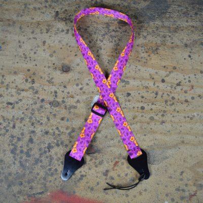 Colonial Leather Hibiscus Purple Printed Webbing Ukulele Strap-Colonial Leather-Infinite Music