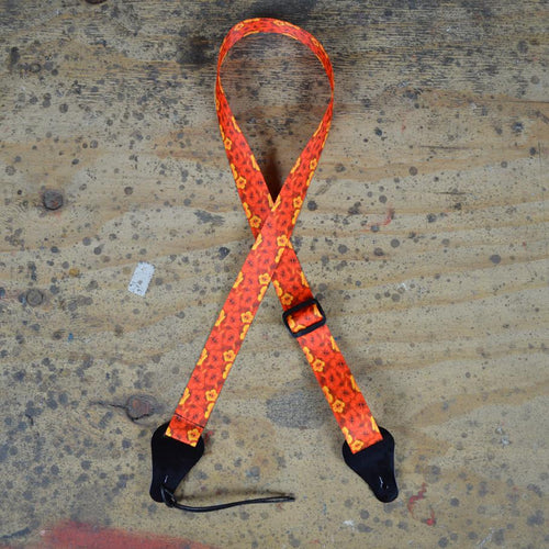 Colonial Leather Hibiscus Red Printed Webbing Ukulele Strap-Colonial Leather-Infinite Music