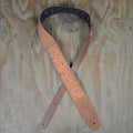 Colonial Leather Leaves Embroidered Tan Suede Guitar Strap-Colonial Leather-Infinite Music