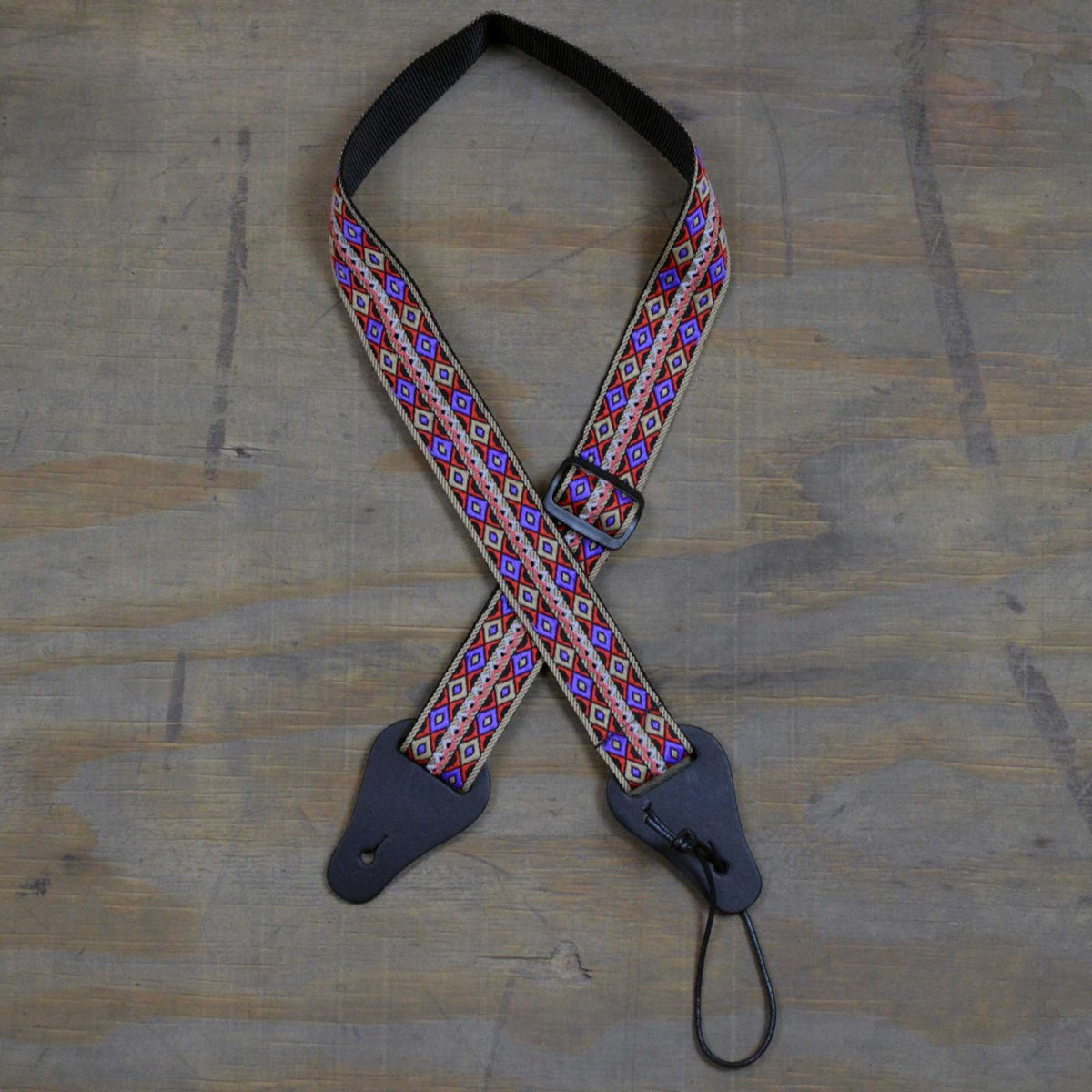 Colonial Leather Multi Coloured Diamonds Jacquard Ukulele Strap-Colonial Leather-Infinite Music