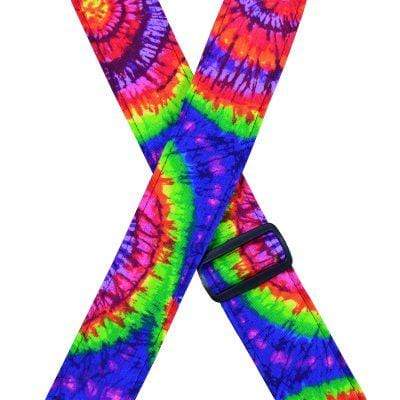 Colonial Leather Multi-Coloured Tie Dye Rag Guitar Strap-Colonial Leather-Infinite Music