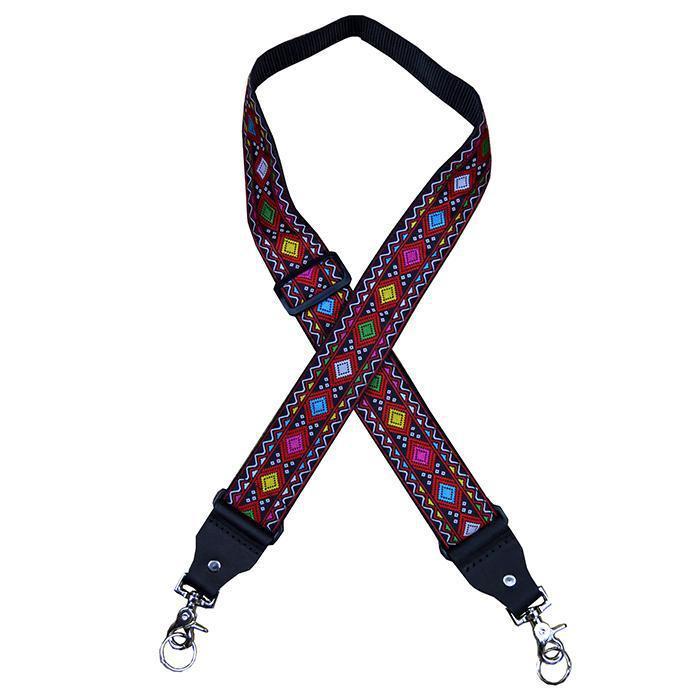 Colonial Leather Multicoloured Squares Jacquard Banjo Cradle with Hooks-Colonial Leather-Infinite Music