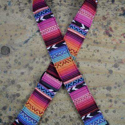 Colonial Leather Pink Rasta Rag Guitar Strap-Colonial Leather-Infinite Music