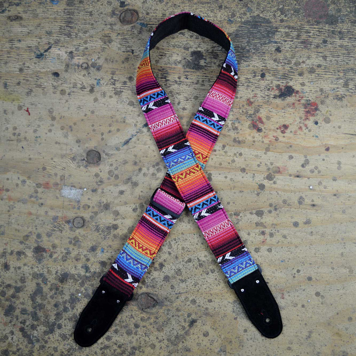 Colonial Leather Pink Rasta Rag Guitar Strap-Colonial Leather-Infinite Music