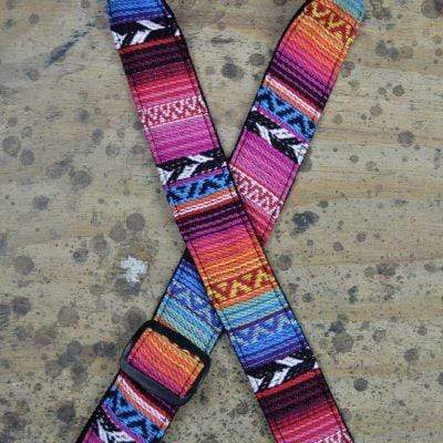 Colonial Leather Pink Rasta Rag Ukulele Strap-Colonial Leather-Infinite Music