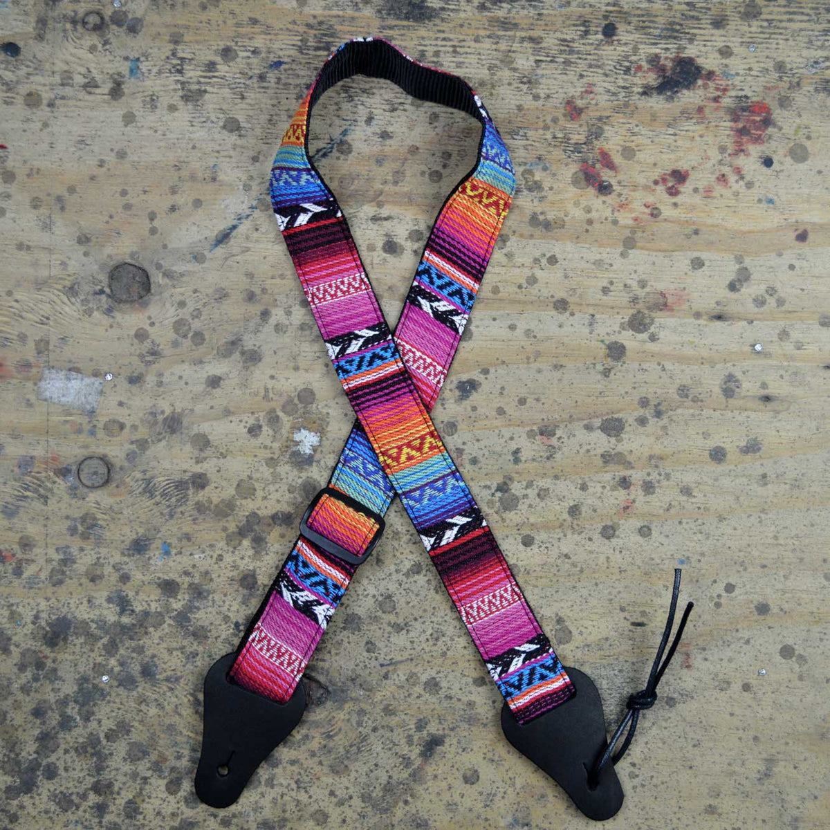 Colonial Leather Pink Rasta Rag Ukulele Strap-Colonial Leather-Infinite Music
