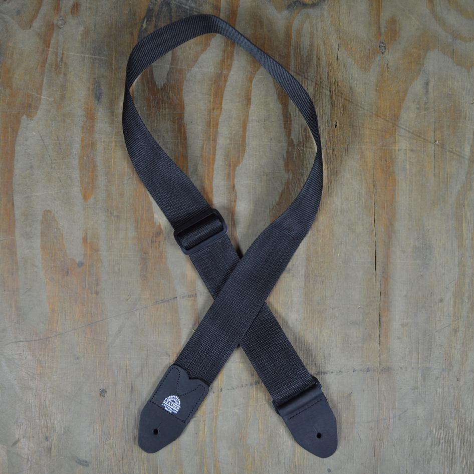 Colonial Leather Poly Black Webbing Guitar Strap-Colonial Leather-Infinite Music