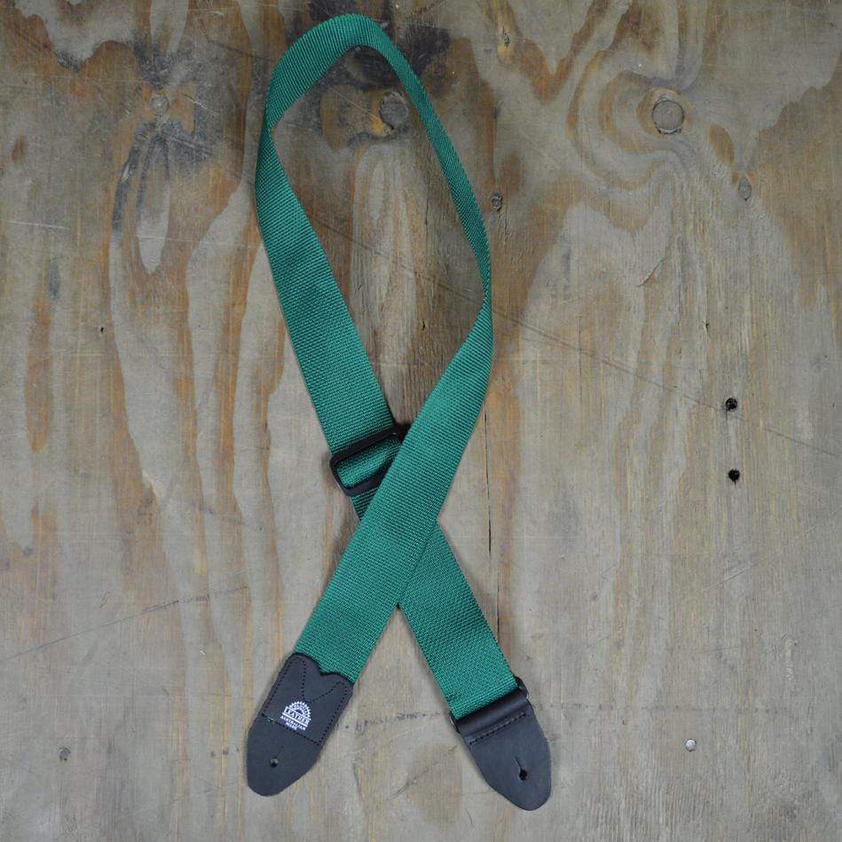 Colonial Leather Poly Dark Green Webbing Guitar Strap-Colonial Leather-Infinite Music
