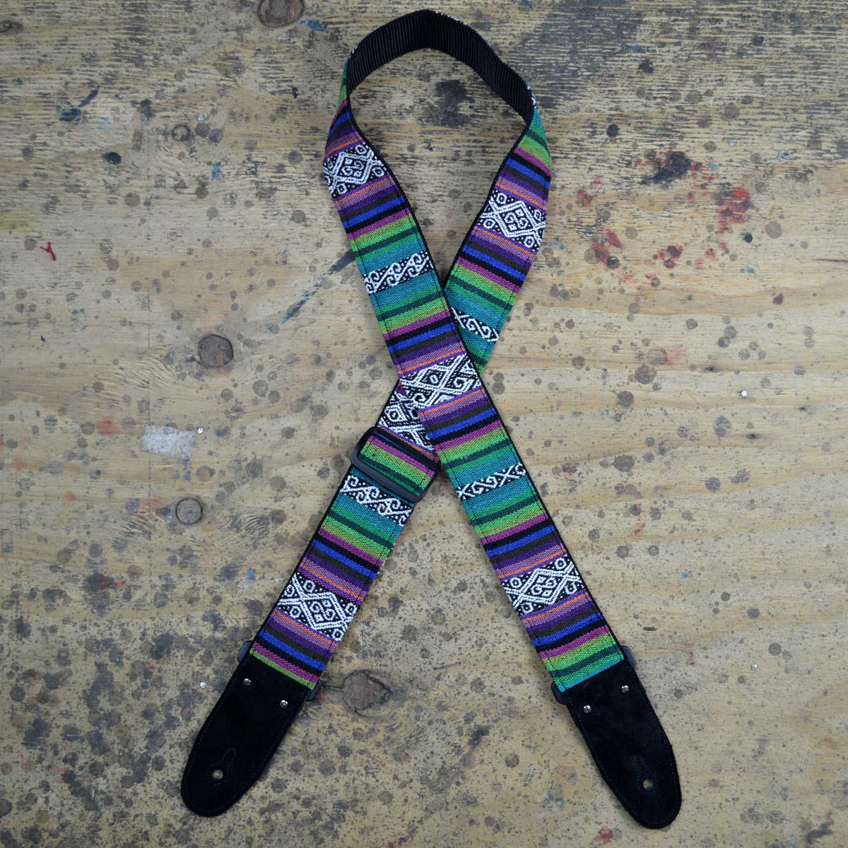 Colonial Leather Purple Rasta Rag Guitar Strap-Colonial Leather-Infinite Music