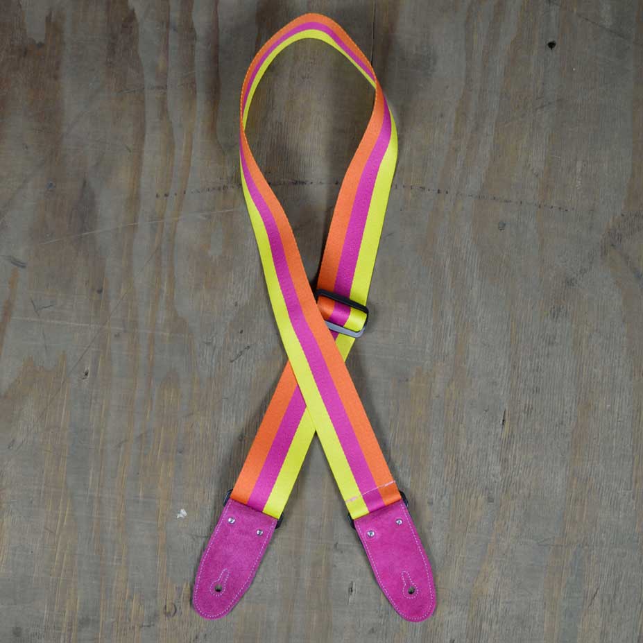 Colonial Leather Rainbow Striped Webbing Guitar Strap-Colonial Leather-Infinite Music