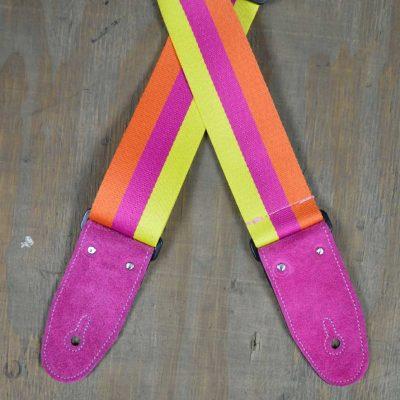 Colonial Leather Rainbow Striped Webbing Guitar Strap-Colonial Leather-Infinite Music