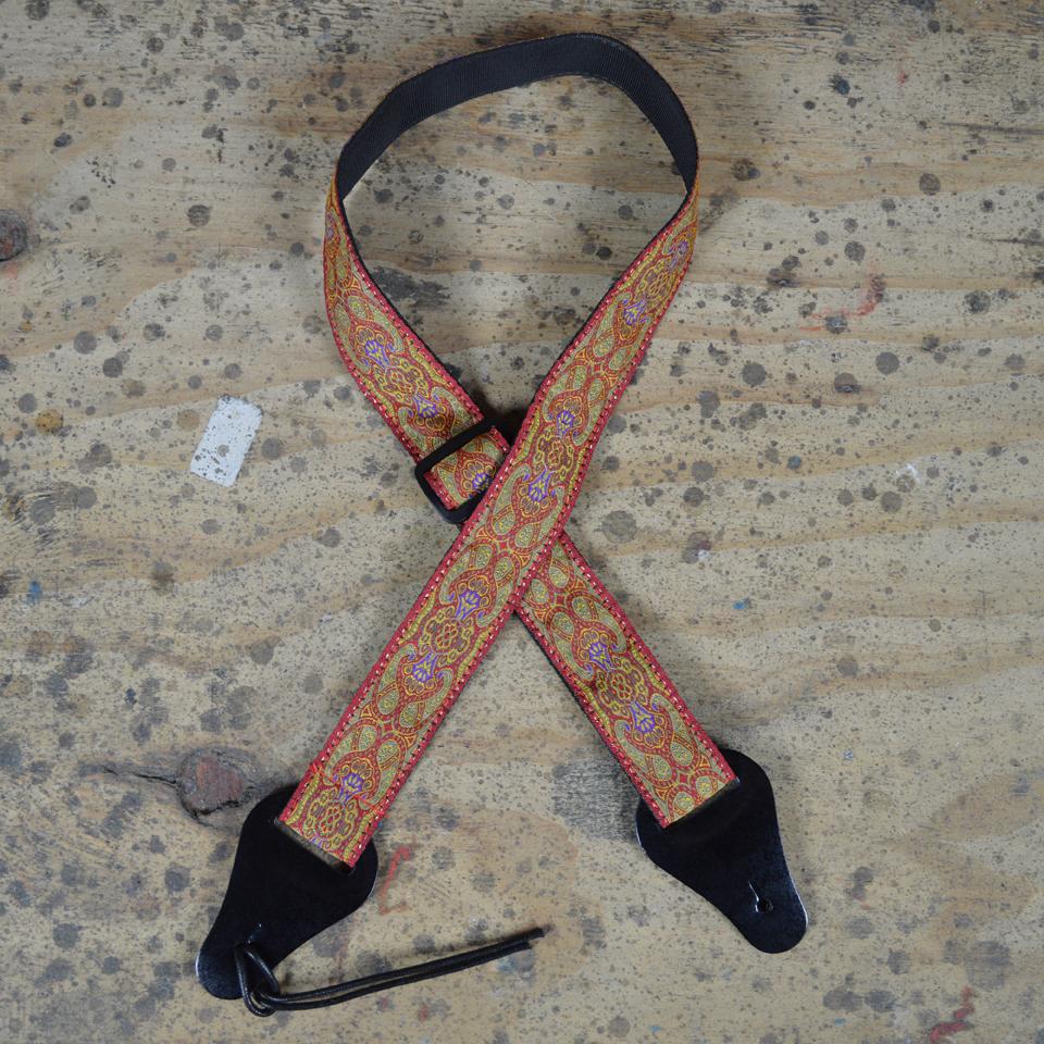 Colonial Leather Red Jacquard Ukulele Strap-Colonial Leather-Infinite Music