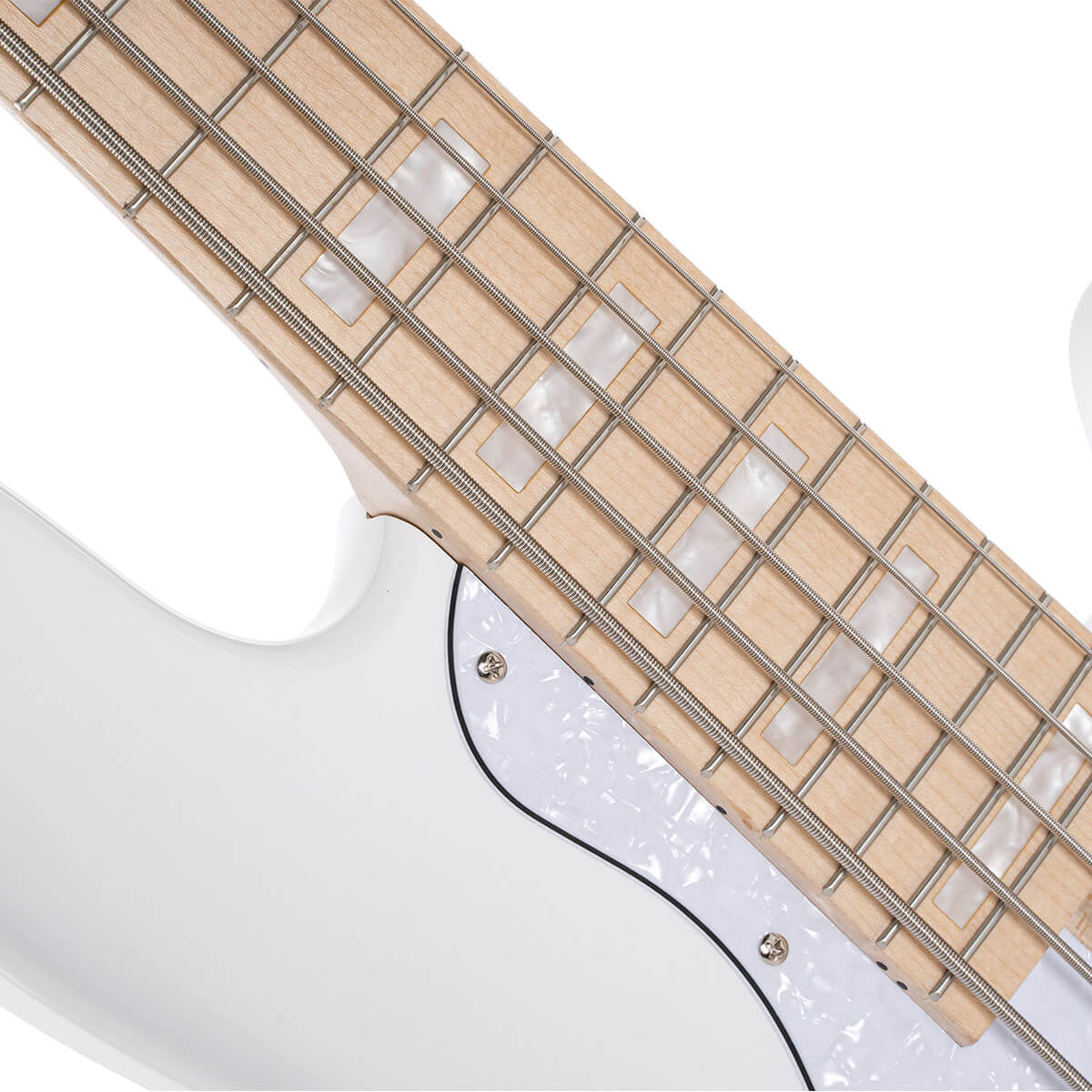 Cort Elrick NJS5 5 String Bass - White - W/Case (C31045)-Cort-Infinite Music