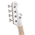 Cort Elrick NJS5 5 String Bass - White - W/Case (C31045)-Cort-Infinite Music