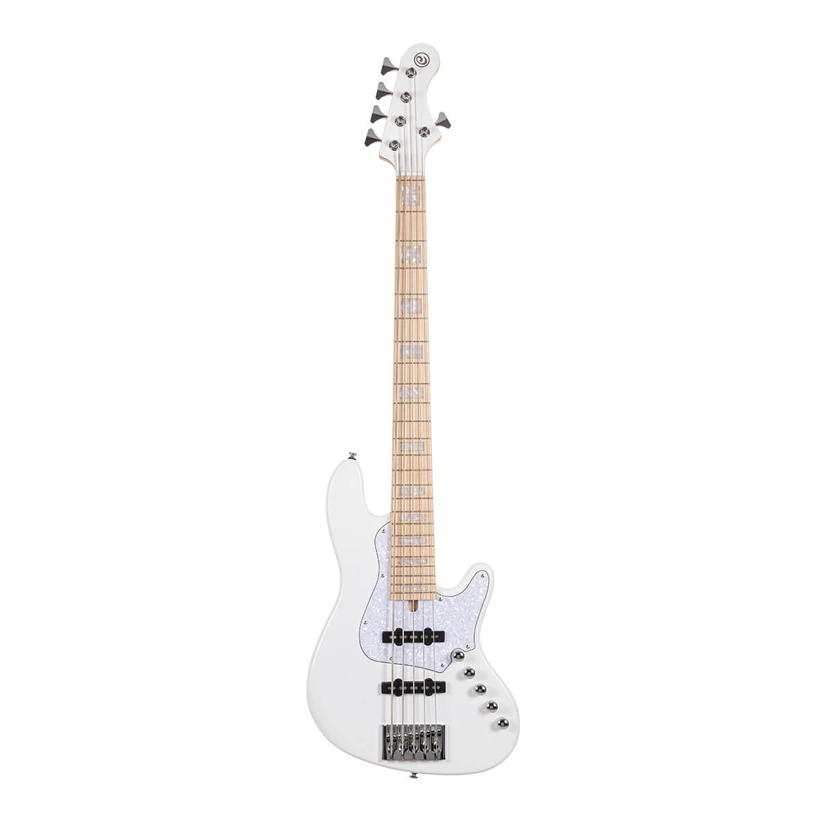 Cort Elrick NJS5 5 String Bass - White - W/Case (C31045)-Cort-Infinite Music