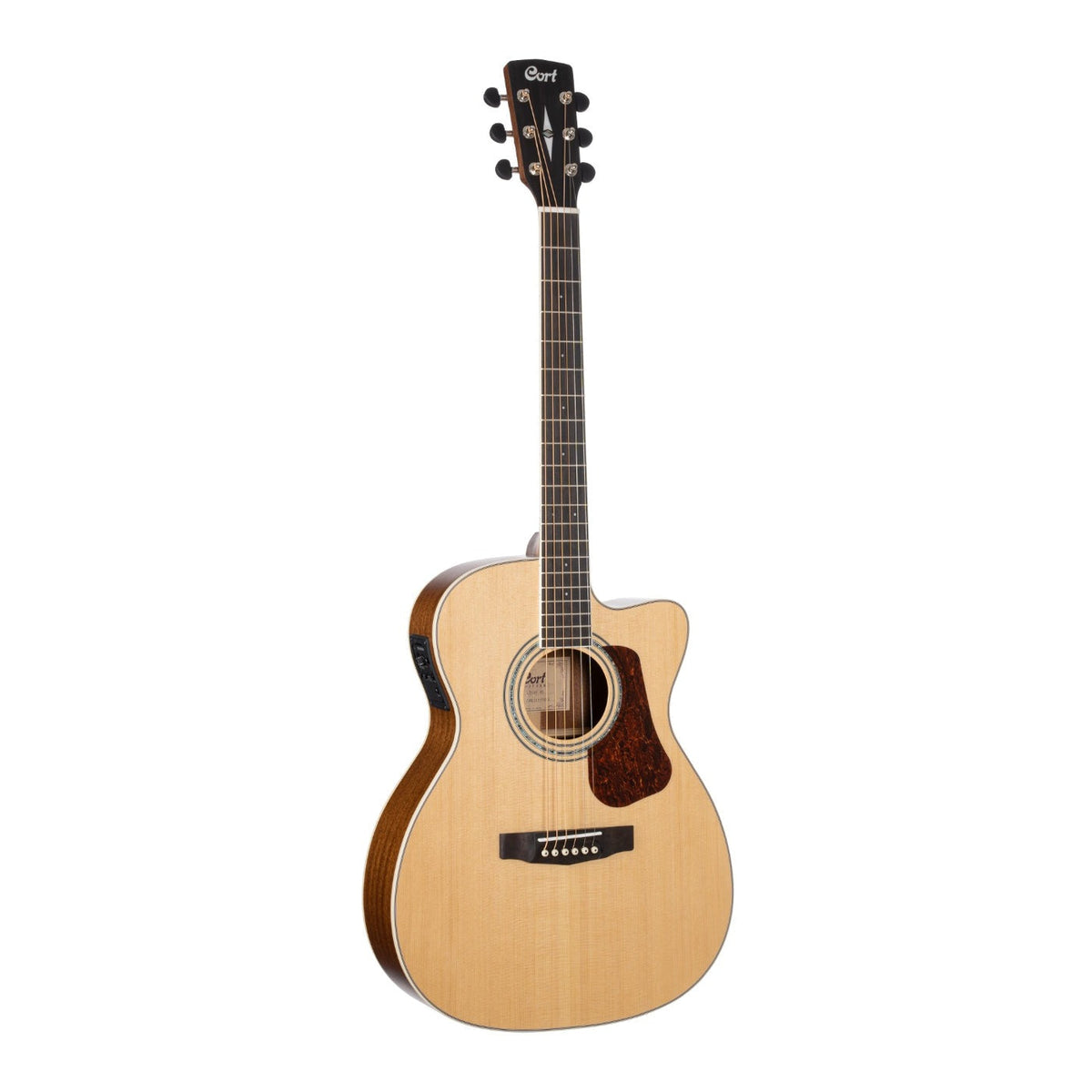 Cort L710F Natural Satin Cutaway OM Acoustic/Electric Guitar with GCB67 Gig bag-Cort-Infinite Music