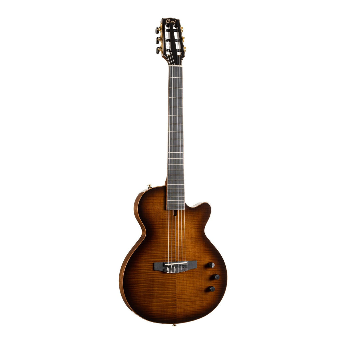 Cort Nylon Electric Deluxe TSB Classical Guitar with Fishman pickup-Cort-Infinite Music