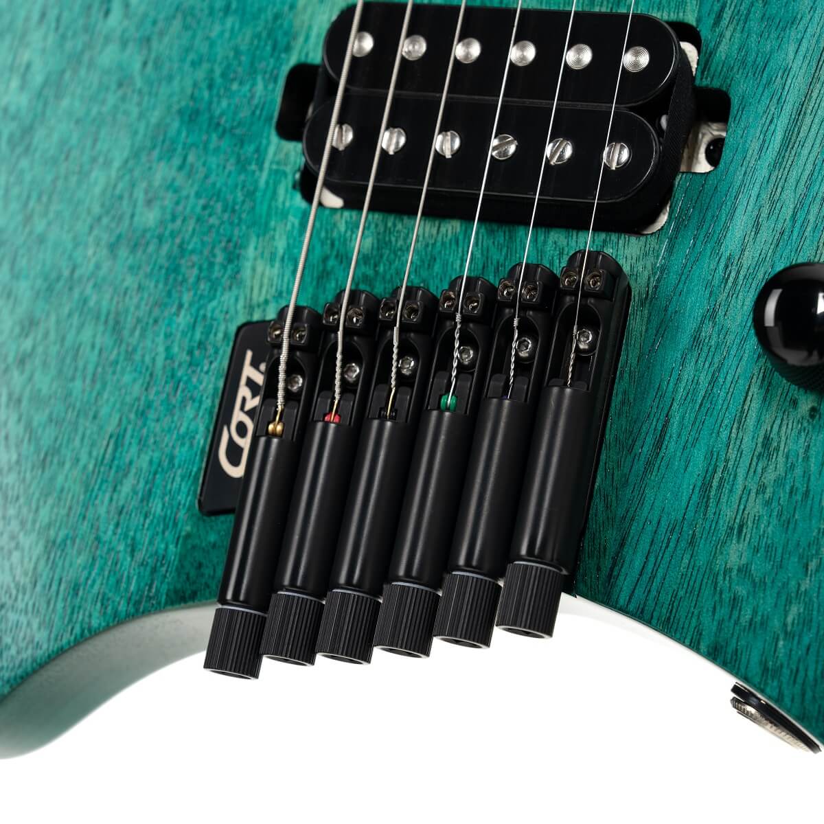 Cort Space G6MS Multi-Scale Electric Guitar – Semi Gloss Turquoise w/- Gigbag-Cort-Infinite Music