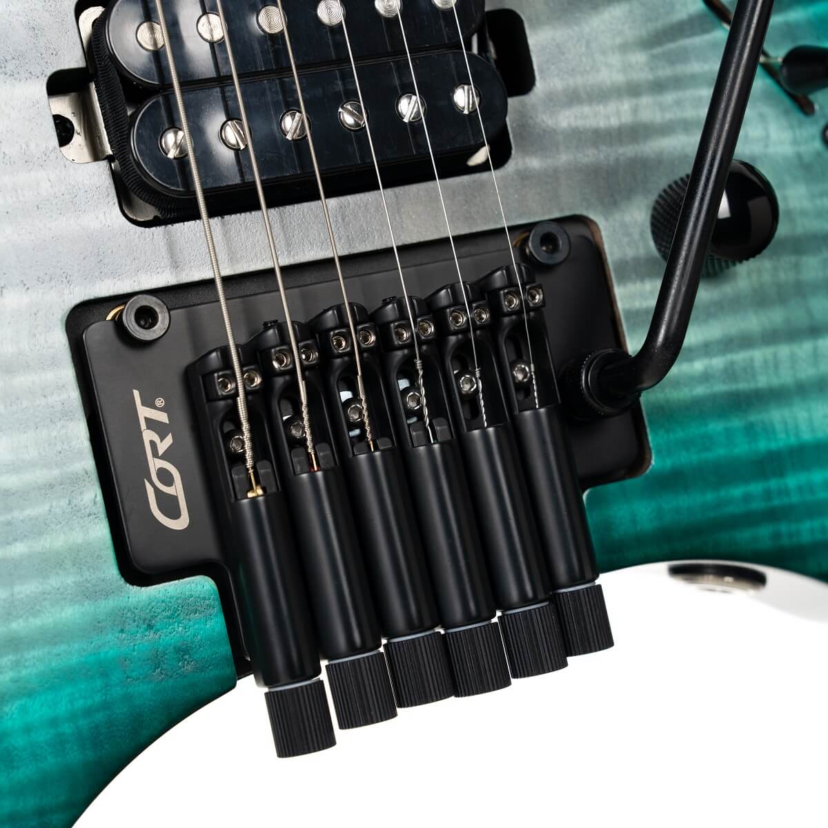 Cort Space G6TR Headless Electric Guitar - Semi-Gloss Lagoon w/- Gigbag-Cort-Infinite Music