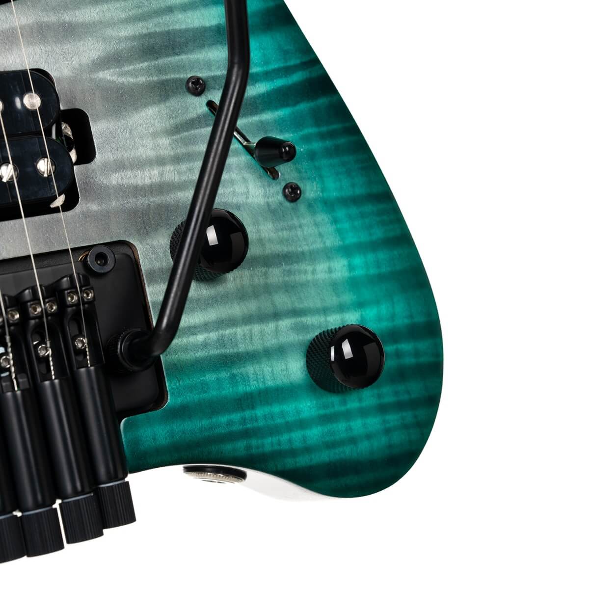 Cort Space G6TR Headless Electric Guitar - Semi-Gloss Lagoon w/- Gigbag-Cort-Infinite Music