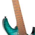 Cort Space G6TR Headless Electric Guitar - Semi-Gloss Lagoon w/- Gigbag-Cort-Infinite Music