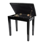 Crown Compact Piano Stool with Storage Compartment - Black-Crown-Infinite Music
