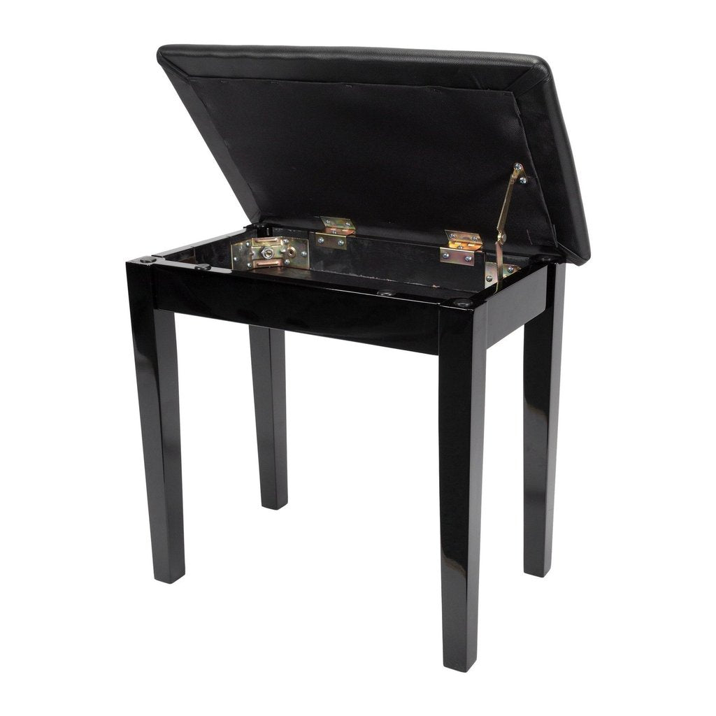 Crown Compact Piano Stool with Storage Compartment - Black-Crown-Infinite Music