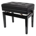 Crown Deluxe Tufted Adjustable Piano Stool - Black-Crown-Infinite Music