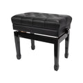 Crown Tufted Double Padded Height Adjustable Piano Stool - Black-Crown-Infinite Music